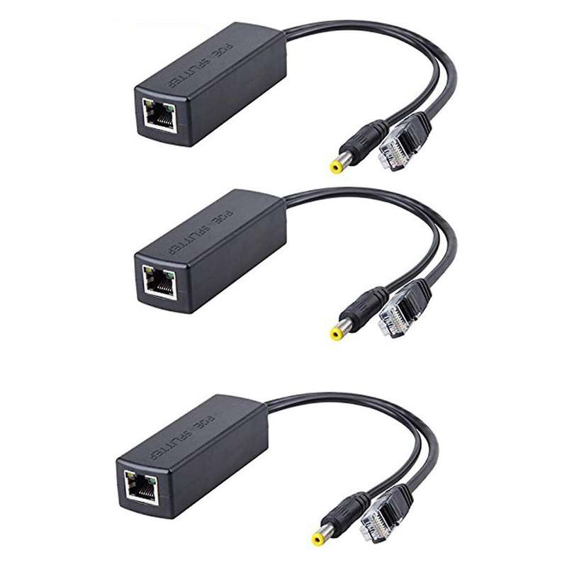 3pcs Poe Splitter 48v to 12v Poe Connectors Splitter Extender