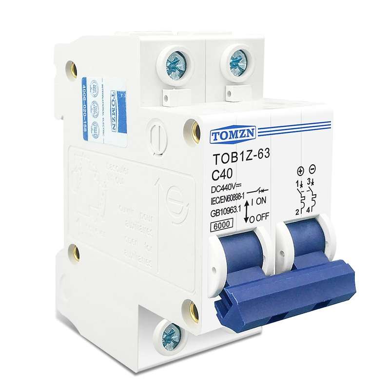 Tomzn 2p Dc Mcb 6ka 440v Mini Circuit Breaker for Overload, 63a