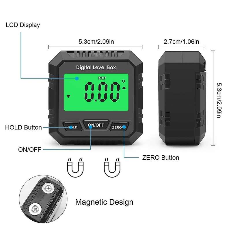 Digital Protractor Inclinometer Level Meter Goniometer-black