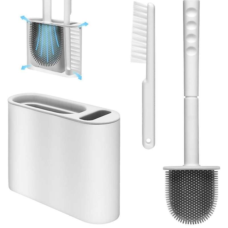Toilet Brush and Cleaning Brush, with Wall Mount and Quick Drying Set