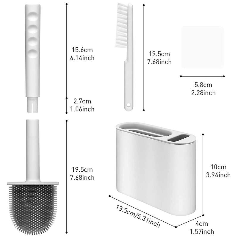 Toilet Brush and Cleaning Brush, with Wall Mount and Quick Drying Set