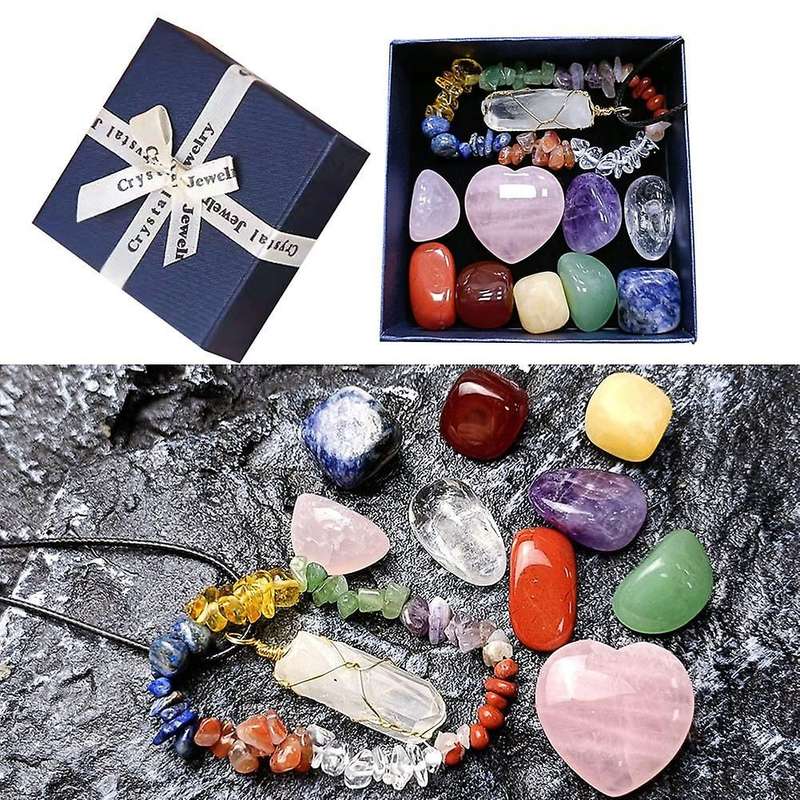 Crystal Stone Box Set Holiday Gift Gemstone Chakras Mineral Present