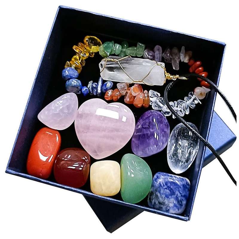 Crystal Stone Box Set Holiday Gift Gemstone Chakras Mineral Present