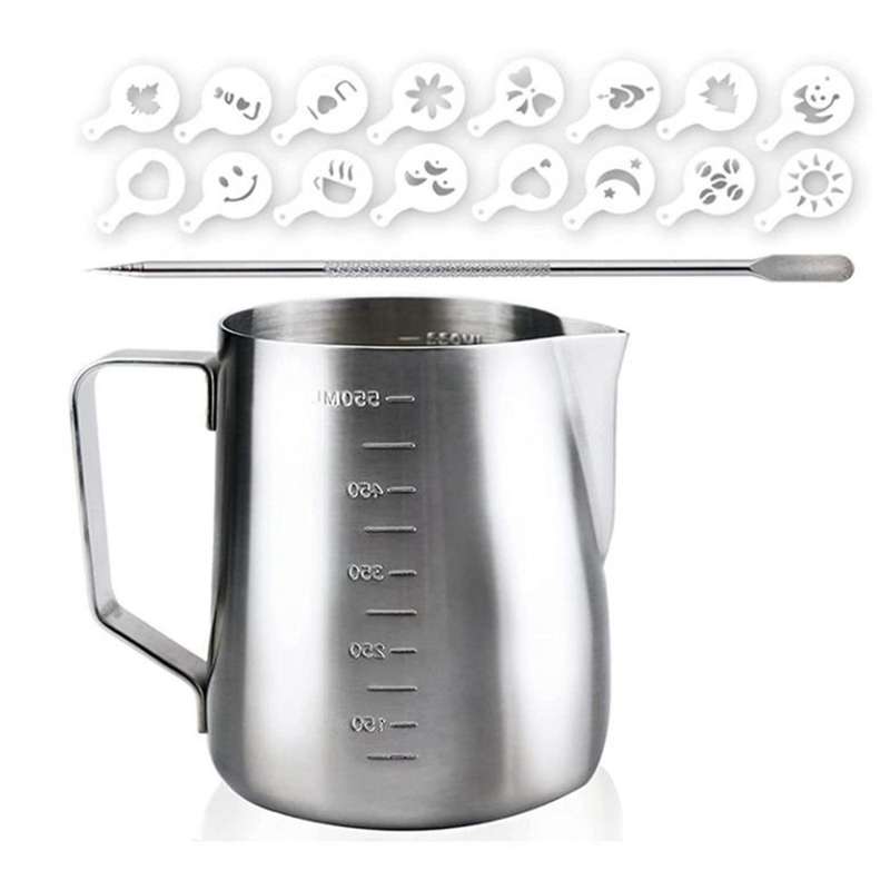 20oz Milk Effervescent Pot with Measurement,steam Pot