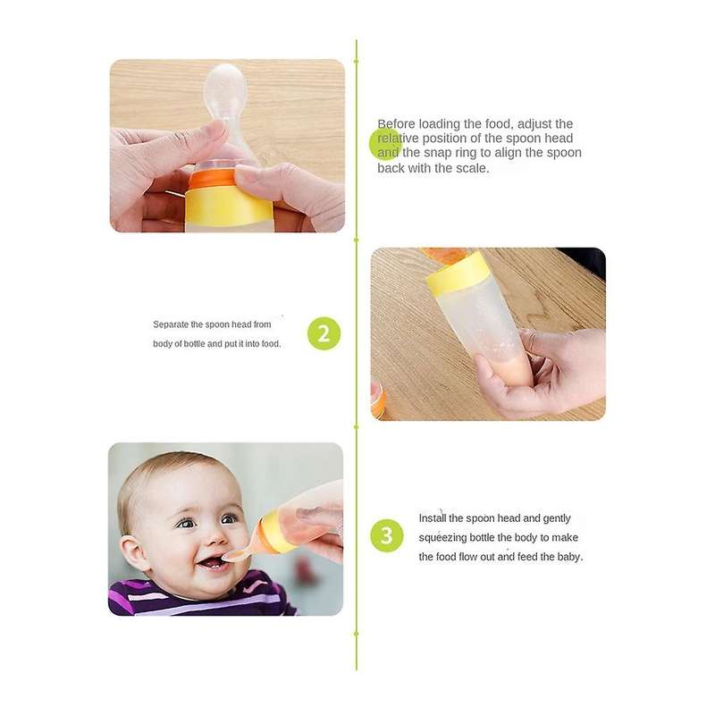 Children's Squeeze Feeding Spoon Baby Tableware Portable A