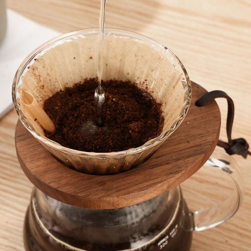 Walnut Coffee Filter Cup Holder Coffee Filter Cup with Wooden Holder
