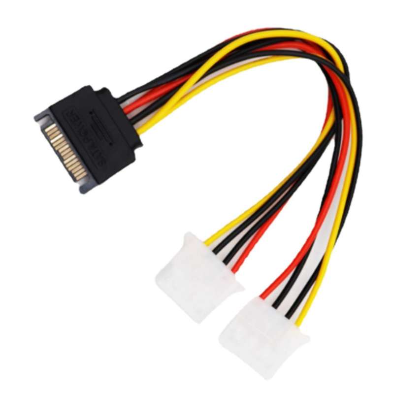 10 Pieces Of Sata One-to-two Power Cord 18awg Sata15p Male to Double