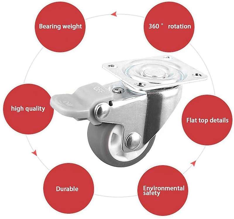 4pcs Rubber Casters, for Furniture Electric Wheel Sh-025 (1 Inch)