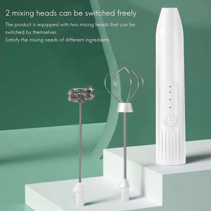 Electric Milk Frother Egg Beater Kitchen Drink Foamer Whisk Red