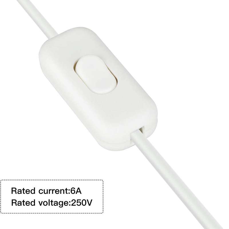 5pcs Inline Switch 6 Amp Inline Rocker, Ac 250v Inline Switch(white)