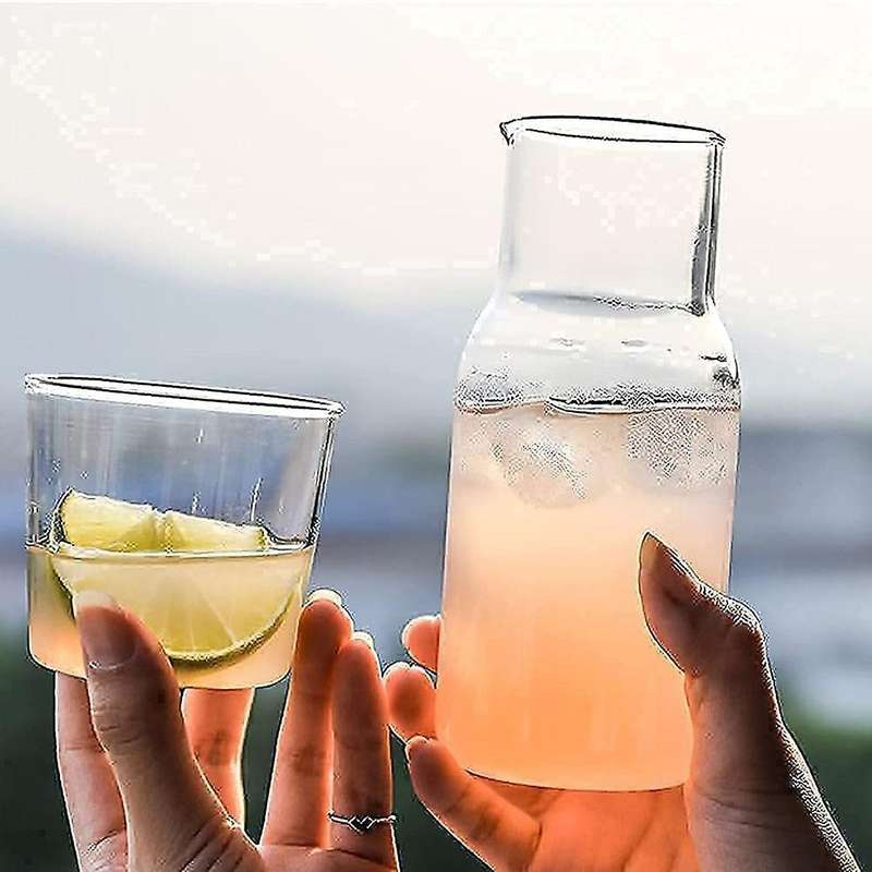 500ml Bedside Water Carafe Set with Tumbler Glass Set for Bedroom