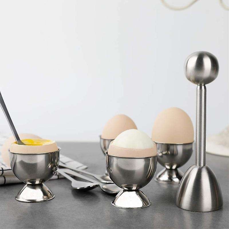 Egg Separator 1x Egg Opener, 4x Egg Spoon, 4x Egg Cup Stainless Steel