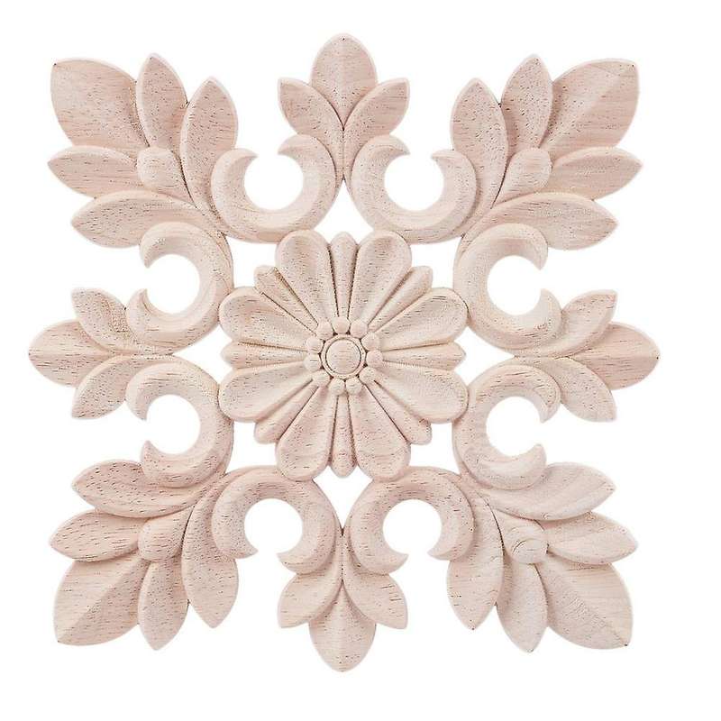 1x Rubber Wood Carved Onlay Applique Diy Decor C:20 X 20cm
