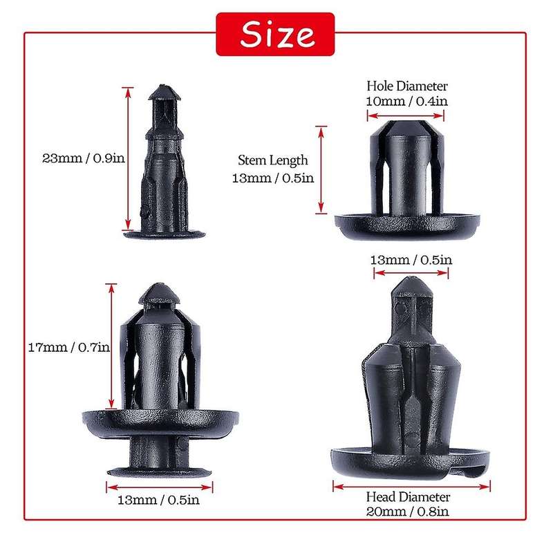 200pcs Bumper Clips for Honda and Acura Plastic Rivet Retainer Clips