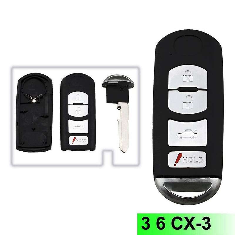 Keyless Entry Remote Car Key Shell 4 Button for Mazda 3 6 Cx-3 Cx-9