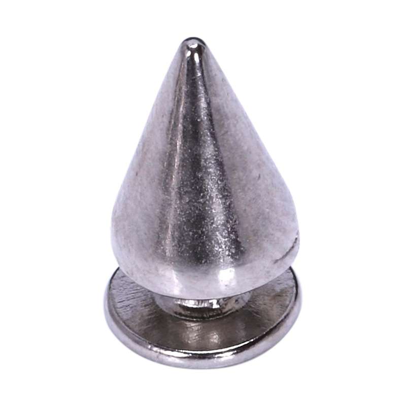 100pcs/set 9.5mm Silver Cone Spikes Studs Diy Craft Cool Rivets Punk