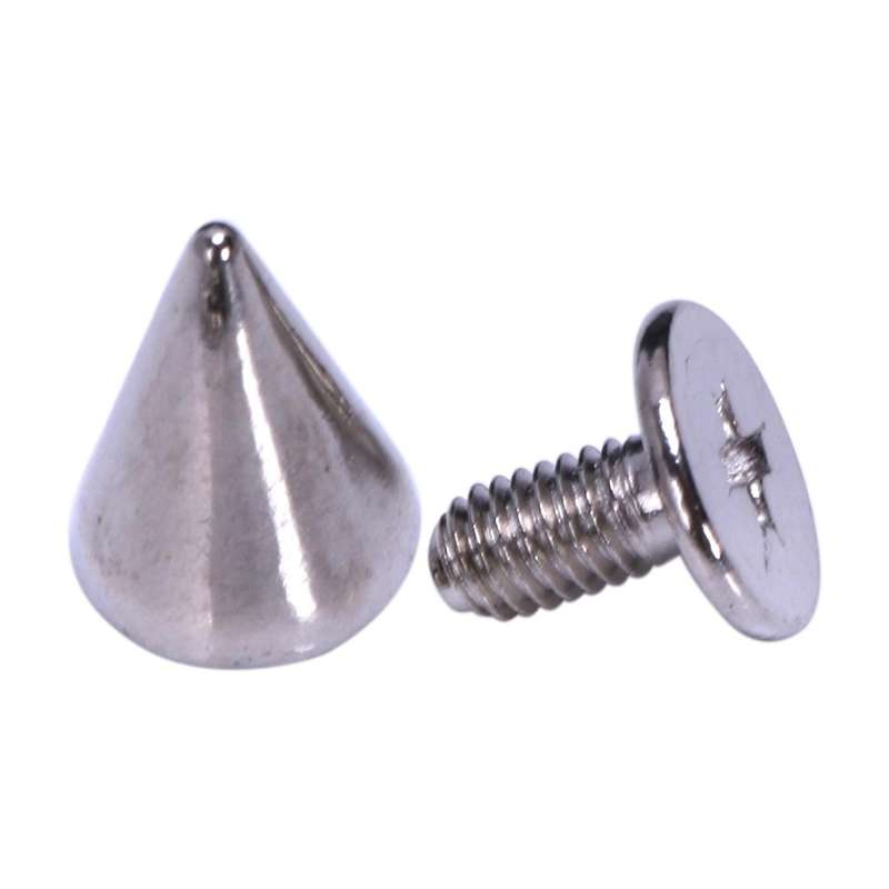 100pcs/set 9.5mm Silver Cone Spikes Studs Diy Craft Cool Rivets Punk