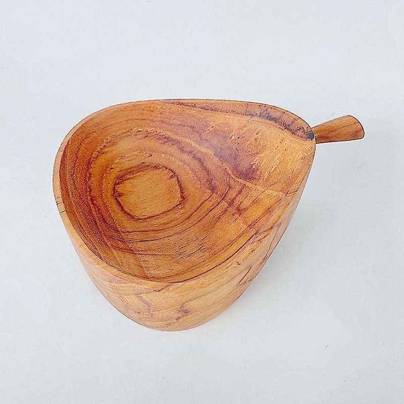 Japanese Teak Flavor Solid Wood Creative Pear-shaped Dish (apple)