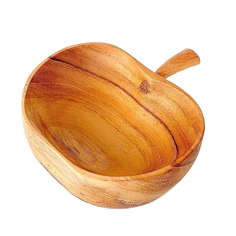 Japanese Teak Flavor Solid Wood Creative Pear-shaped Dish (apple)