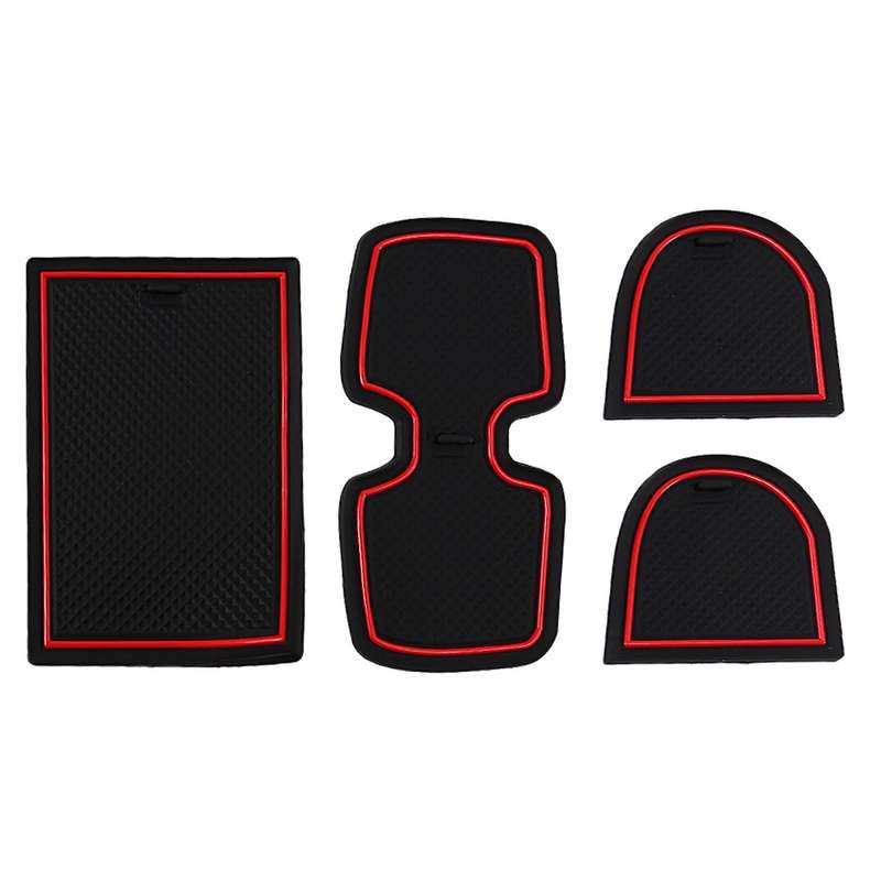For Suzuki Swift 2018 12pcs Non-slip Rubber Door Groove Mat - Red
