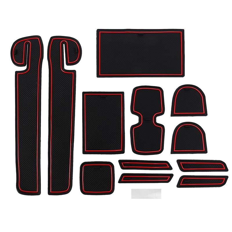 For Suzuki Swift 2018 12pcs Non-slip Rubber Door Groove Mat - Red