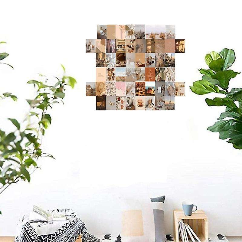 50pcs Beige Aesthetic Picture for Wall Collage,4x6 Inch Boho Cards