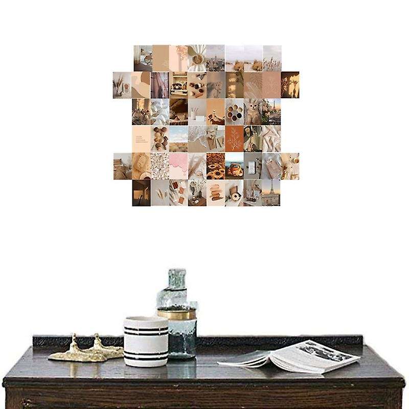 50pcs Beige Aesthetic Picture for Wall Collage,4x6 Inch Boho Cards