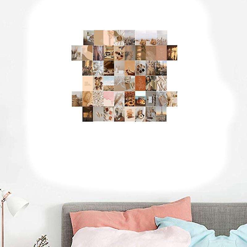 50pcs Beige Aesthetic Picture for Wall Collage,4x6 Inch Boho Cards