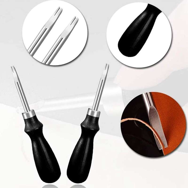 3pcs Leather Craft Tools Kit, Leather Cutting Knife with 2 Sizes
