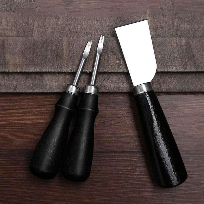 3pcs Leather Craft Tools Kit, Leather Cutting Knife with 2 Sizes