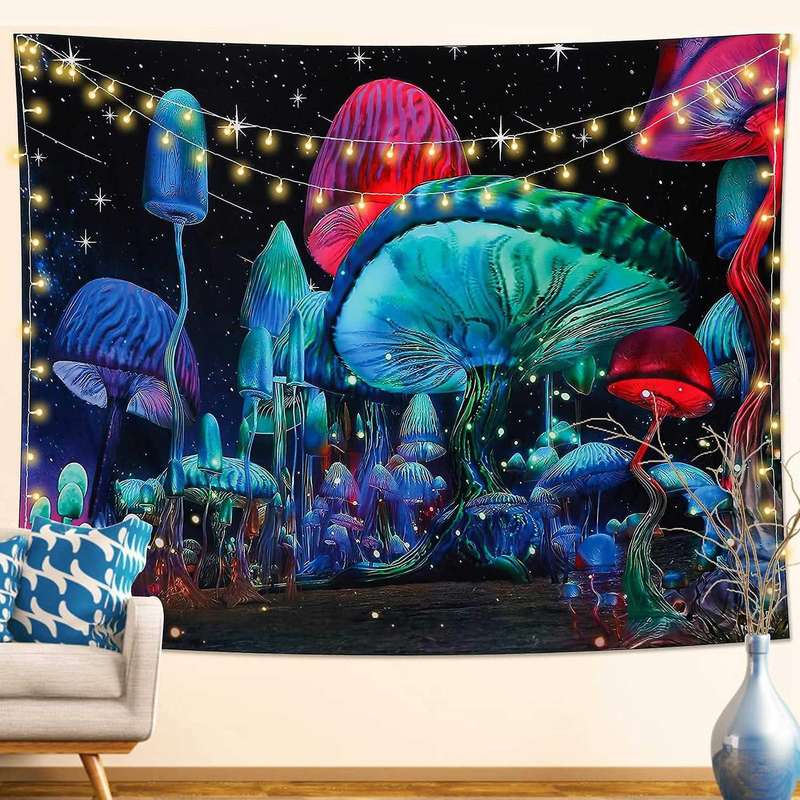 Psychedelic Tapestry Mushroom Tapestry Trippy Wall Hanging Boho Decor