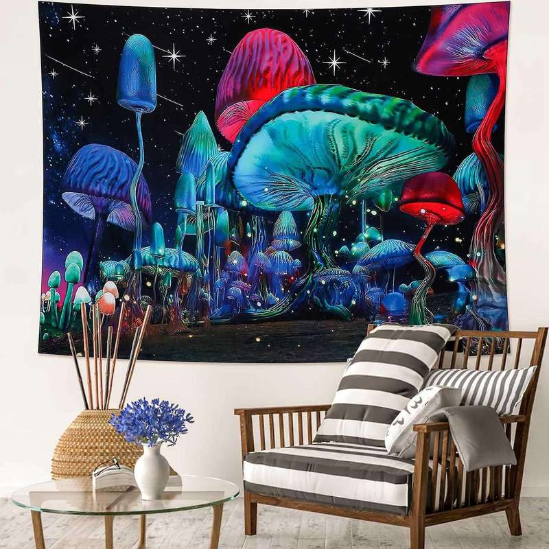 Psychedelic Tapestry Mushroom Tapestry Trippy Wall Hanging Boho Decor