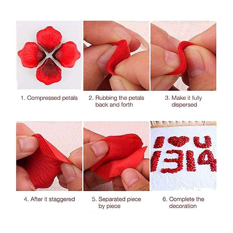 3000 Pcs Red Flower Artificial Rose Petals for Wedding, Party, Home