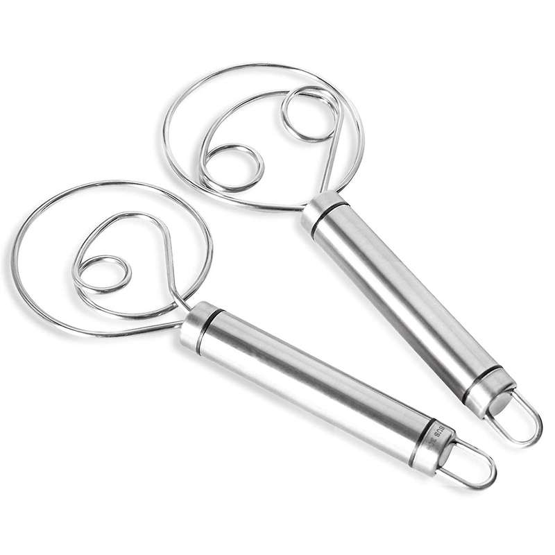Danish Dough Whisk, 2 Pack Premium ,large Hand Mixer for Bread Pastry