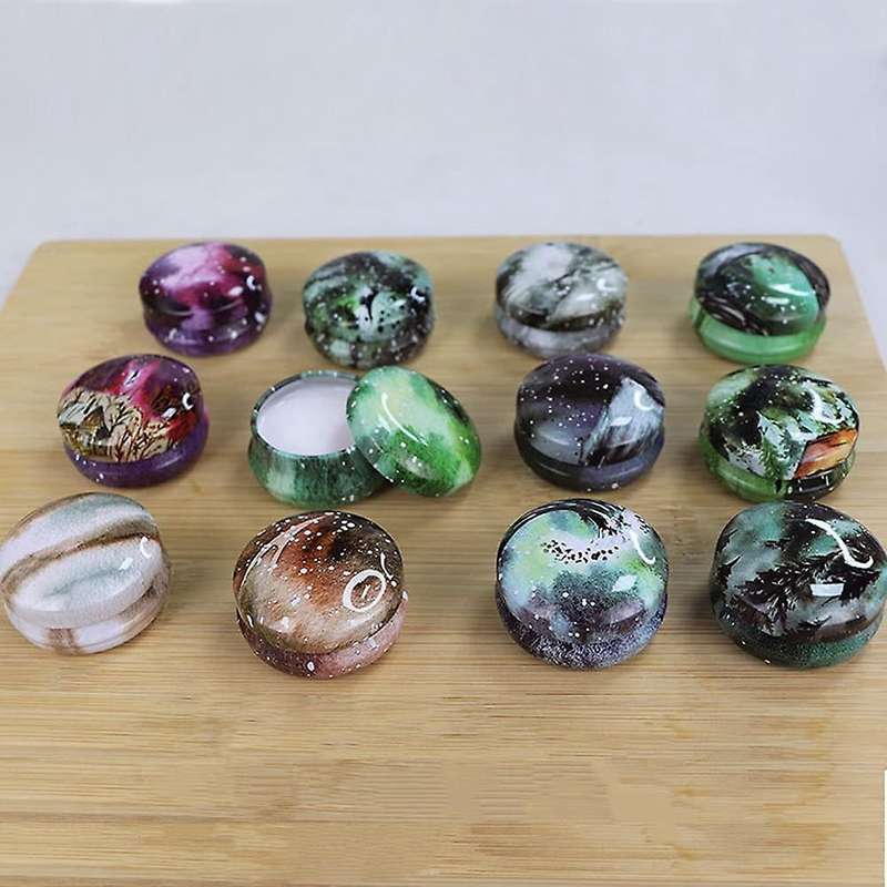 12 Pcs Mini Jars 0.5 Oz Tinplate Tin for Making Candles Lip Balm (b)