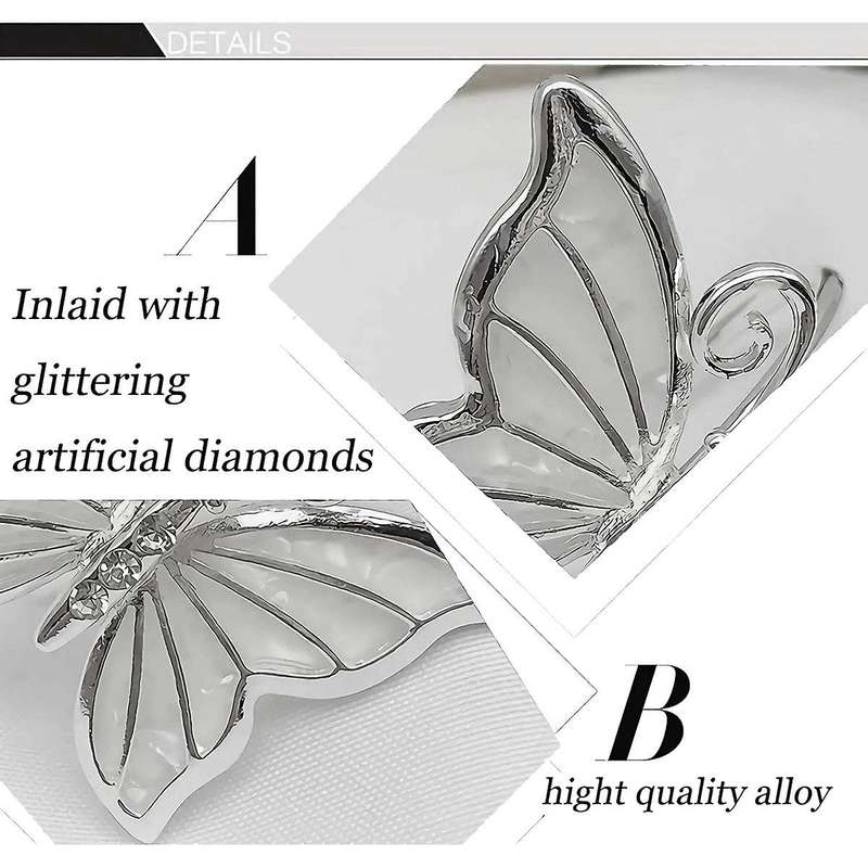 Butterfly Napkin Rings Set Of 4 for Family Gathering, Dinner(silver)