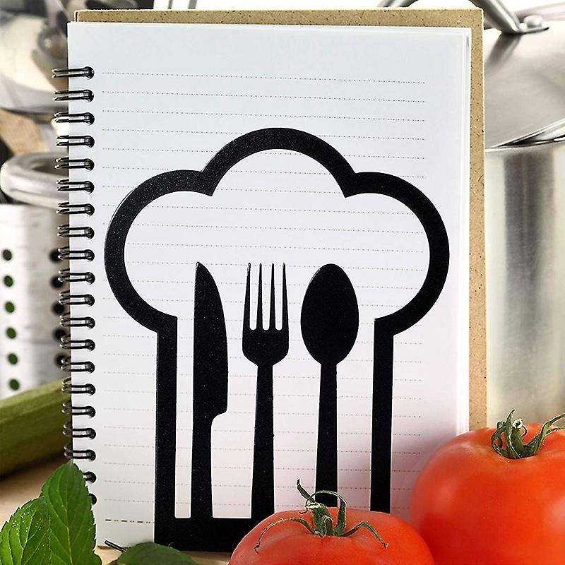 Kitchen Cookbook Bookends Fork Knife Spoon Decorative Metal Book Ends