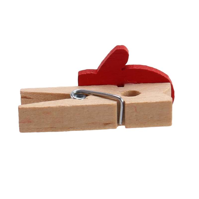 100pcs Mini Cartoon Patch Wooden Clip Christmas Series Wooden Clip 5