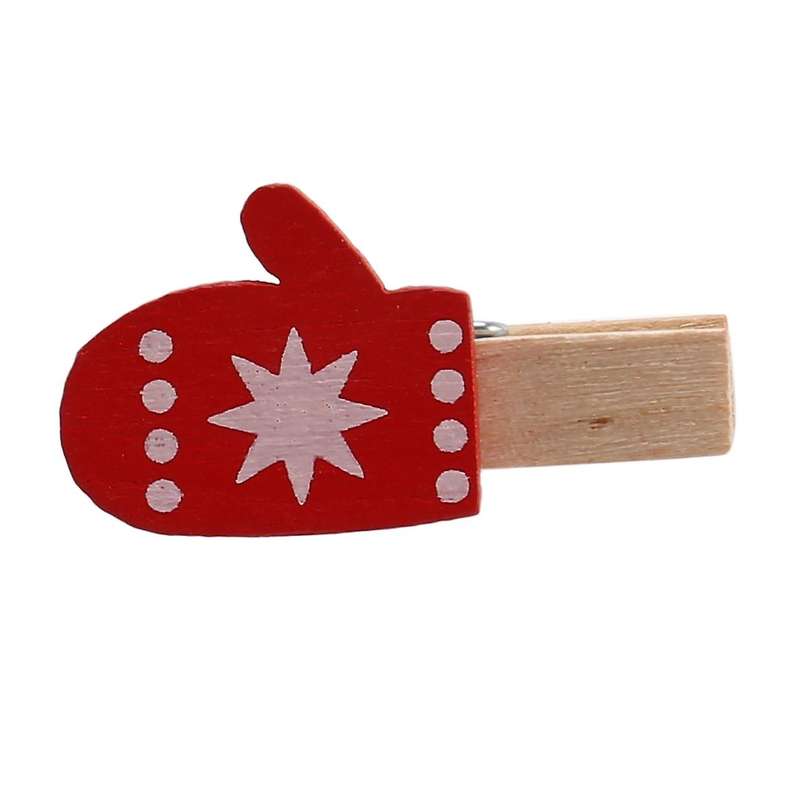 100pcs Mini Cartoon Patch Wooden Clip Christmas Series Wooden Clip 5