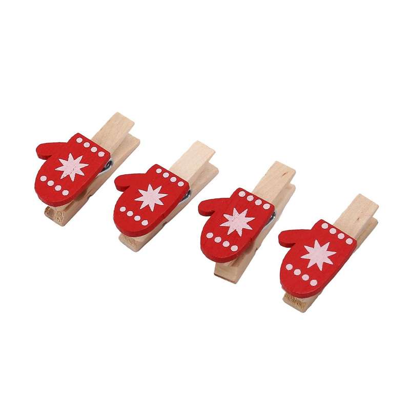 100pcs Mini Cartoon Patch Wooden Clip Christmas Series Wooden Clip 5