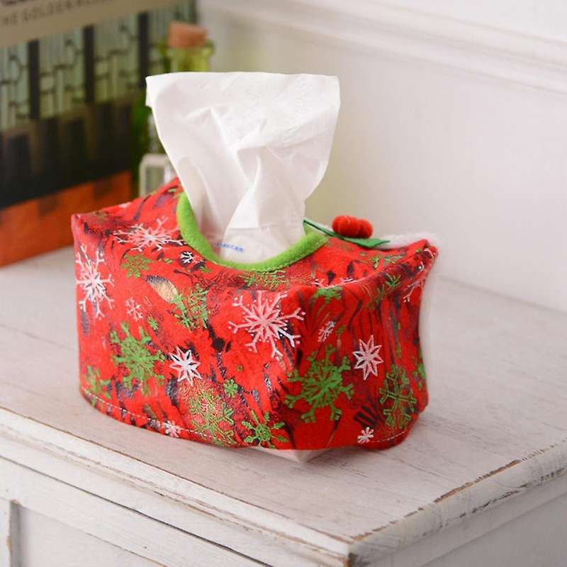 New Christmas Decoration Tissue Cover Case Christmas Tissue Box Green
