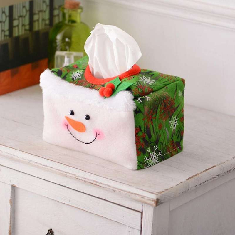 New Christmas Decoration Tissue Cover Case Christmas Tissue Box Green