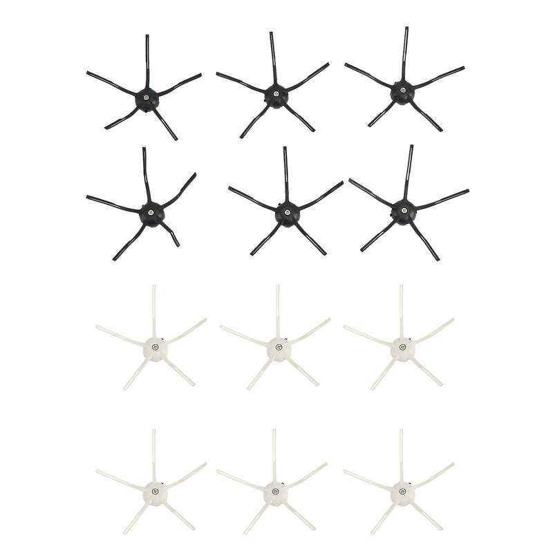 12pcs for Xiaomi T7 T7plus Roborock Side Brush (6 White, 6 Black)