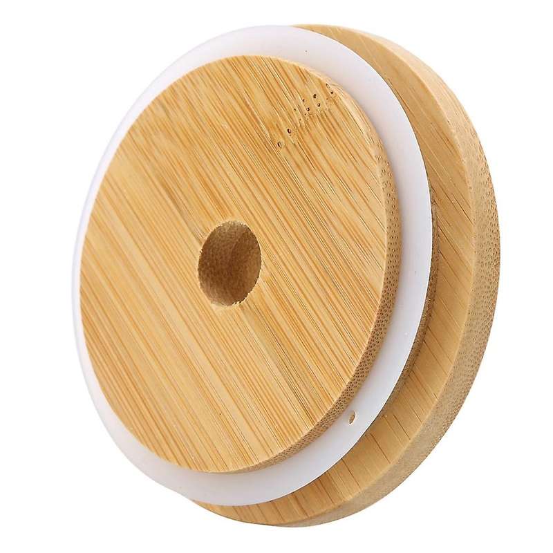 Reusable Bamboo Jar Lids 70mm for Wide Mouth Mason Jar(6 Pcs)