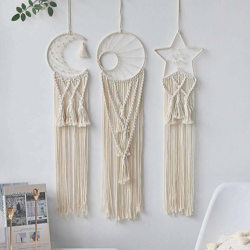 Handmade Dream Catcher Teen Girls Room Decor Bohemian Gifts Moon