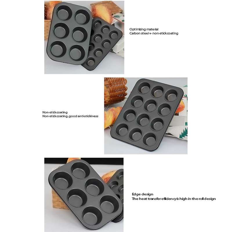 Non-stick Round Cupcake Mold Pan Muffin Tray Carbon Steel(s)