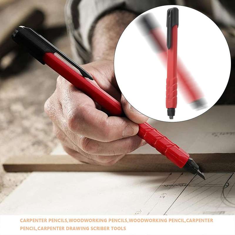 Solid Carpenter Pencil Set, 2 Pieces Construction Woodworking Pencils
