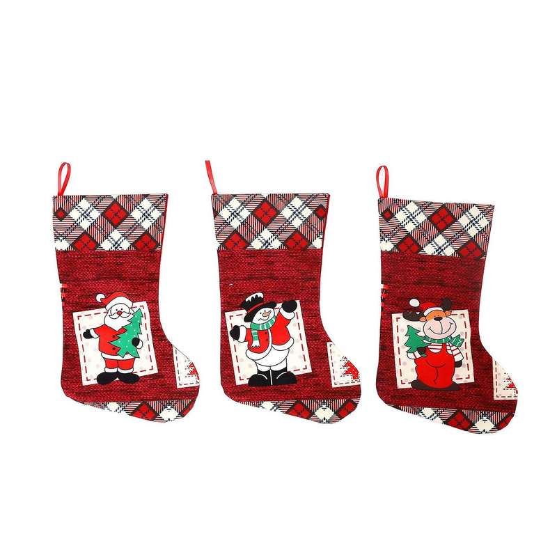 Christmas Stockings, 3 Pack Fireplace Christmas Tree Hanging