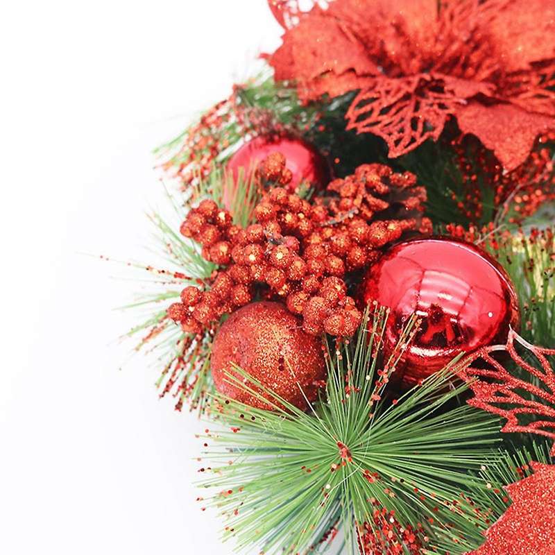 Wreath Wreath Door Hanging Decoration 30cm Merry Christmas Red