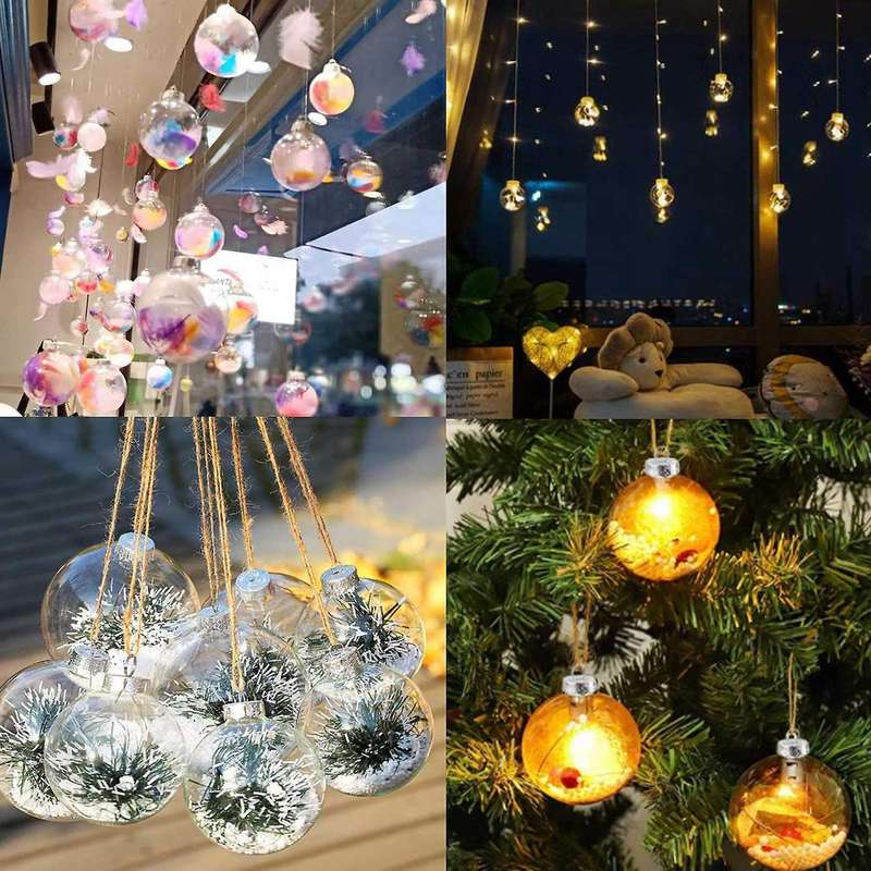 16pcs Plastic Fillable Christmas Tree Ball Diy with Removable Cap